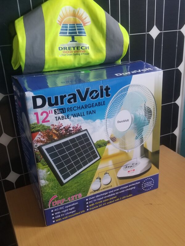 Duravolt 12" Rechargeable Table Fan